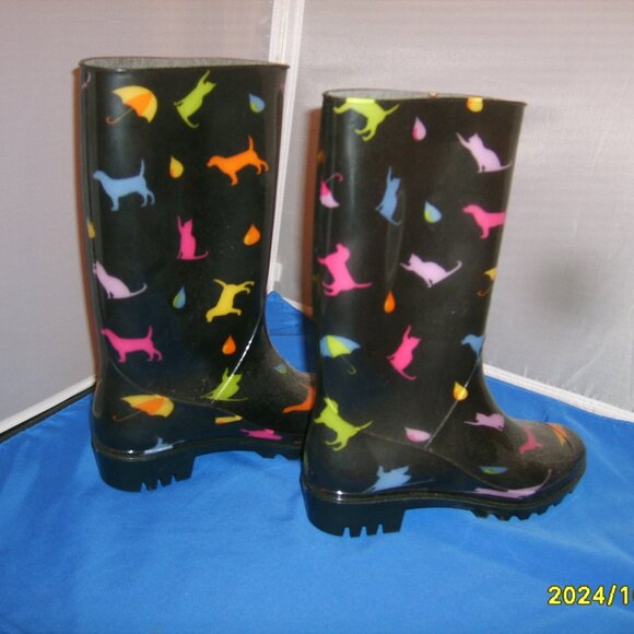 Womens Raining Cats & Dogs Ultralite Rain Boots, Size 6 - Picture 4 of 4